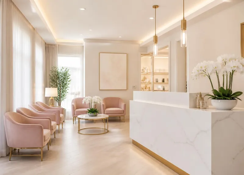 Bright reception area at Serenity Med Spa