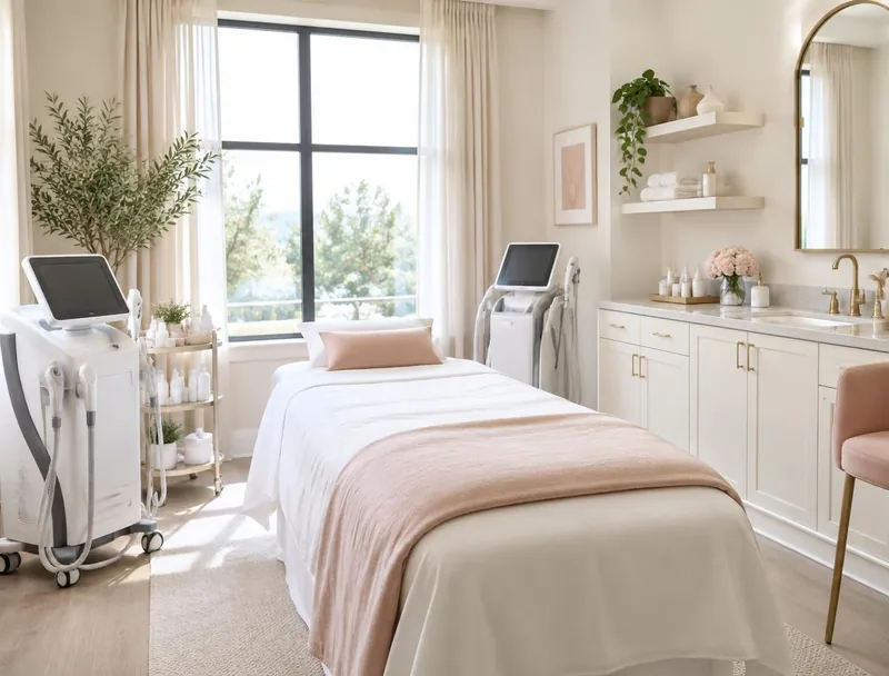 Body contouring applicator being used during an aesthetic treatment